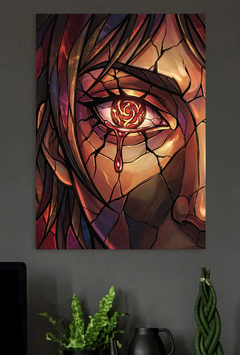 Stained Glass Eye Crying Blood — metal poster wall art by Lineer